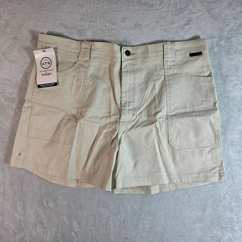 Wrangler‎ ATG Women's Canvas Hike Shorts Pelican Beige Cotton Linen Size 20